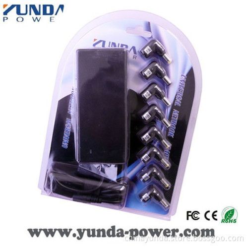 Blister Packing 90W Auto Universal Laptop Adapter 8 DC Connectors